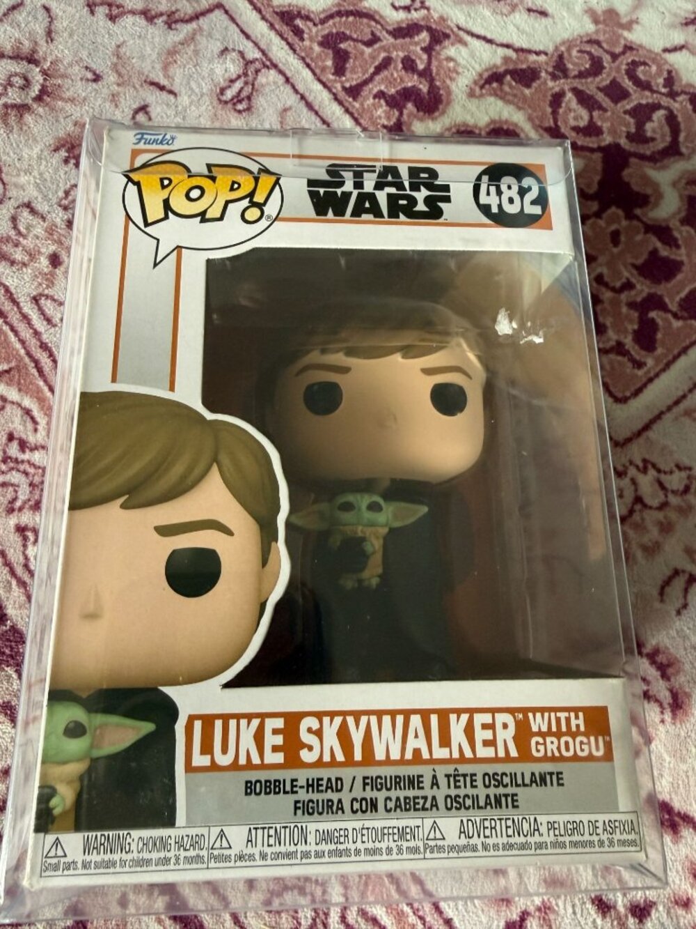 Funko Pop! Star Wars Luke Skywalker with Grogu #482 Baby Yoda w Protector NIB